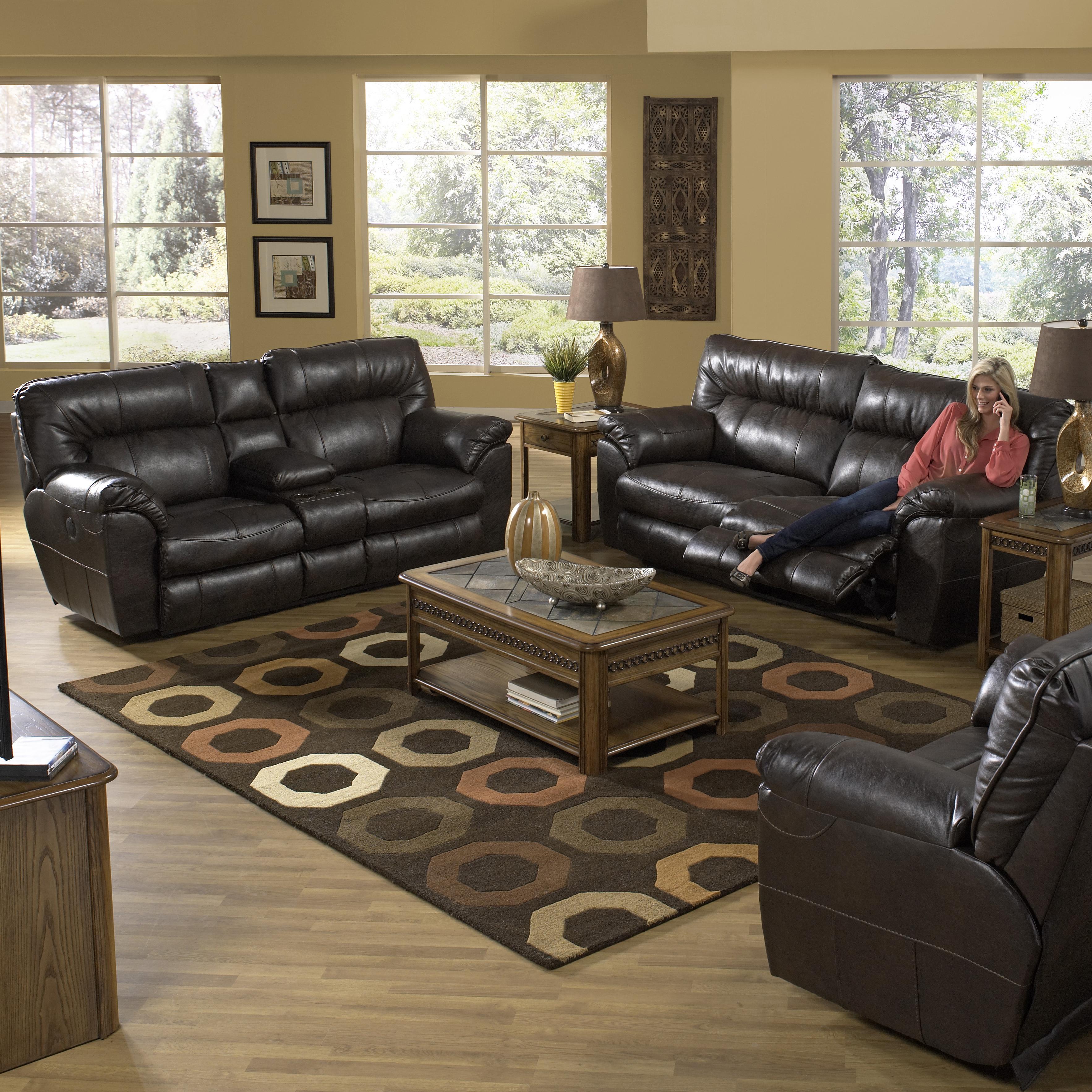 Leather top cuddler recliner